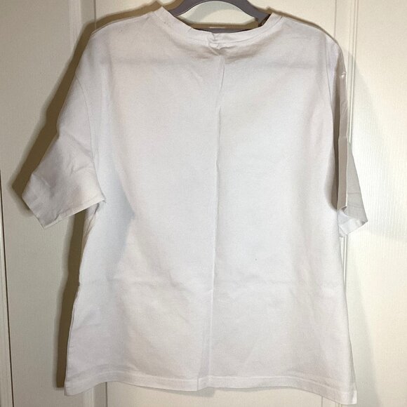 RIVA Women’s White T-Shirt Tee Top Size L With Parrot Tropical Summer Vacation - Picture 3 of 5